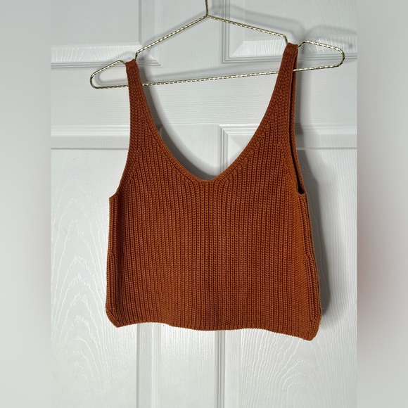 Intermix Knit Tank Top Rust Sz S - Picture 4 of 6
